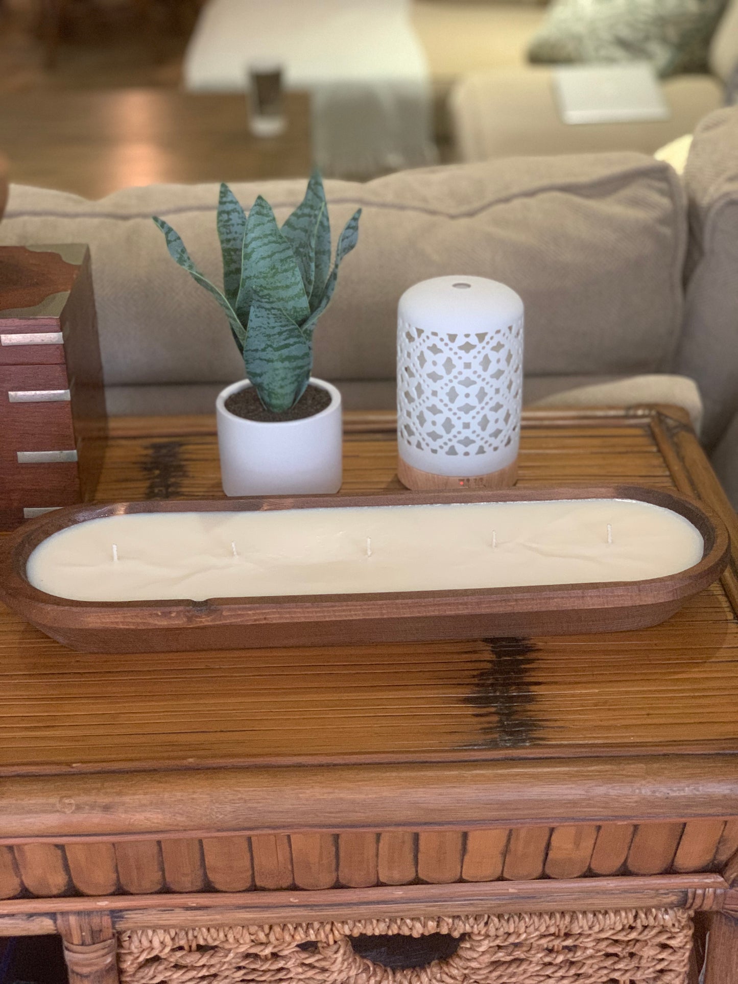 18" 5-Wick Wooden Soy Wax Candle Yacht