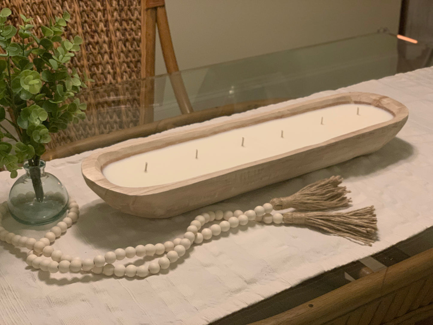 24" 6-Wick Wooden Soy Wax Candle Mega Yacht