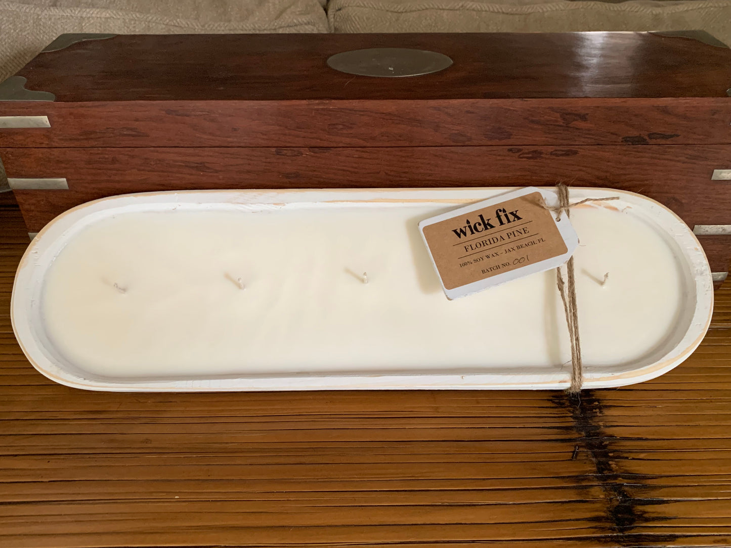 18" 5-Wick Wooden Soy Wax Candle Yacht