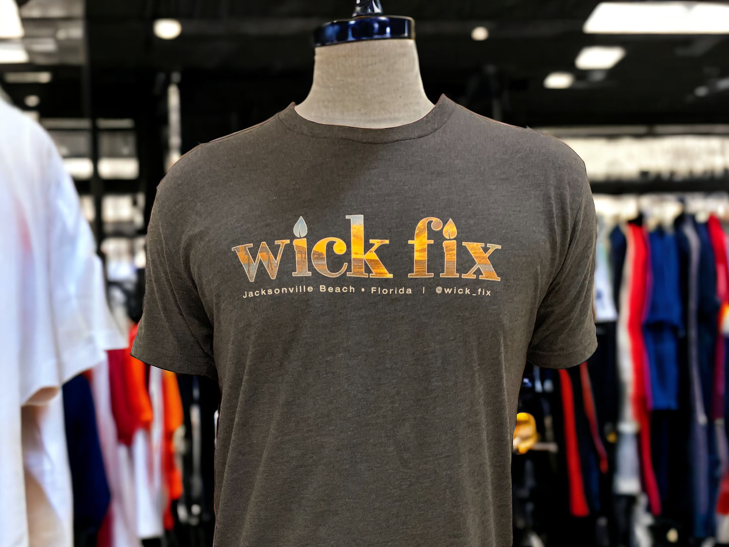 Charcoal Wick Fix Sunrise Pier T-Shirt